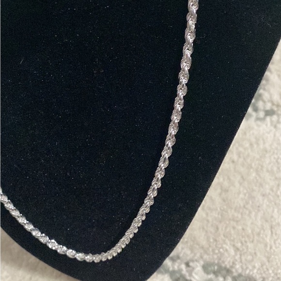 Real 925 Sterling Silver Diamond Cut Rope Chain Made in Italy 3.5mm 20 inch - Picture 2 of 2